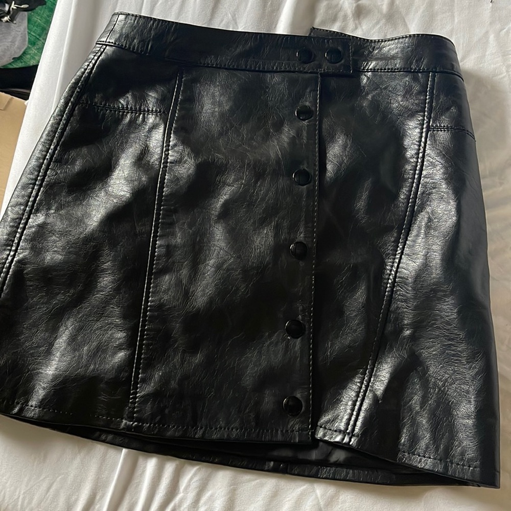 Black leather skirt